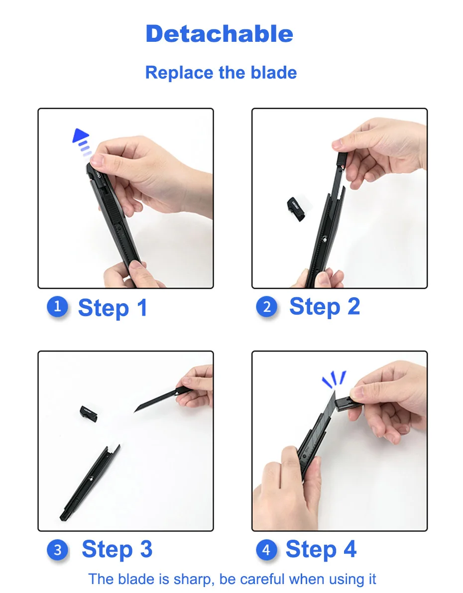 Deli Utility Knife 9mm Pocket Knife Box Cutter Retractable Blade for Office Home School Stationery Supplies Paper Craft Knives