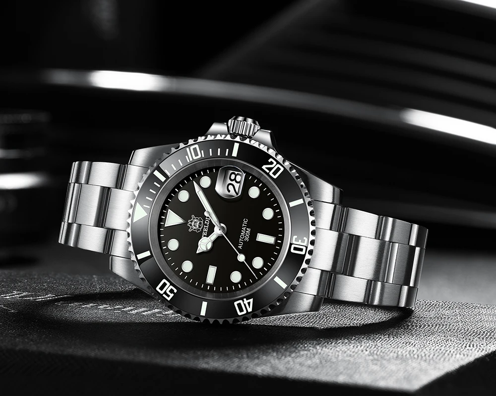 SD1953 STEELDIVE Brand Ceramic Bezel 41mm Steeldive 30ATM Water Resistant NH35 Automatic Mens Dive Watch with Milled Clasp