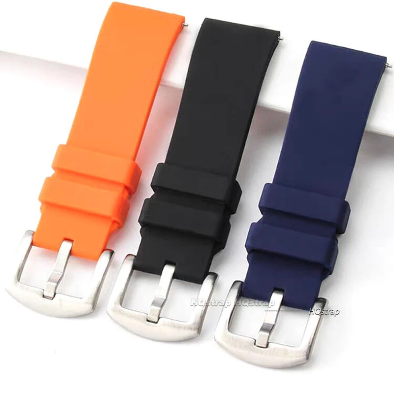 Quick Release Silicone Rubber Watch Strap 20mm 22mm Sports Watchband Black Green Orange Blue Wristband Bracelets 18 19 21 24mm