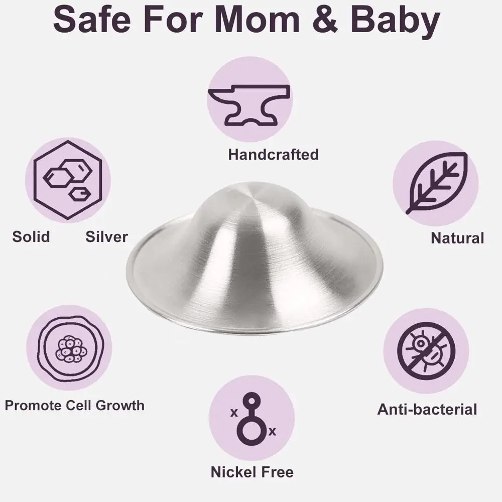 Hot Soothing Nipple Shields Silver Healing Breastfeeding Essentials Original Easy to Use Nipple Covers Breastfeeding for Any Mum