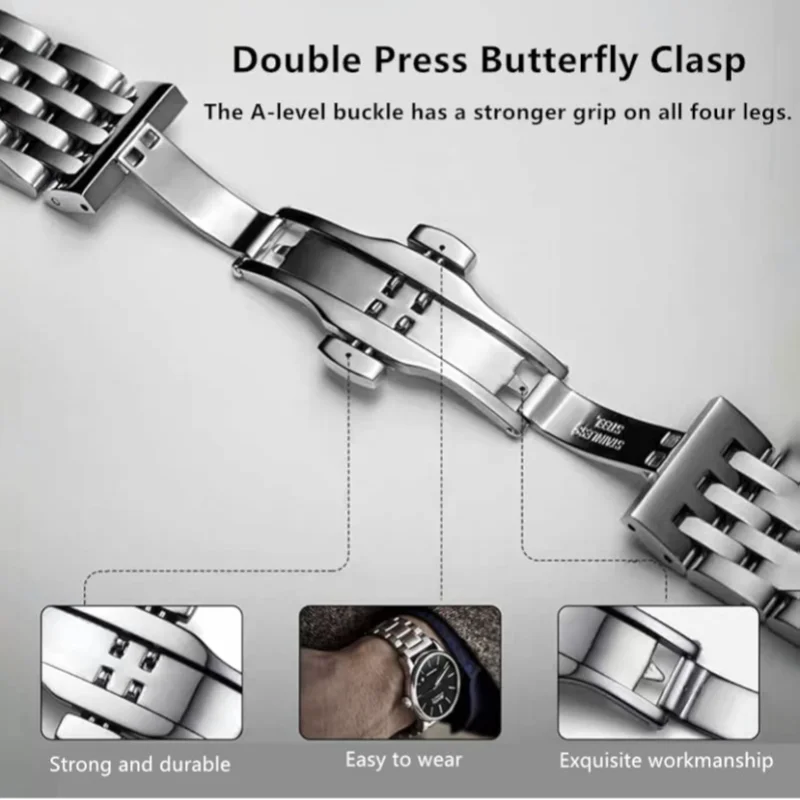 Replacement Metal Watch Bands, Stainless Steel Strap 20mm, 22mm, 24mmFits Samsung Galaxy ,Garmin ,Huawei Watch for Men Women