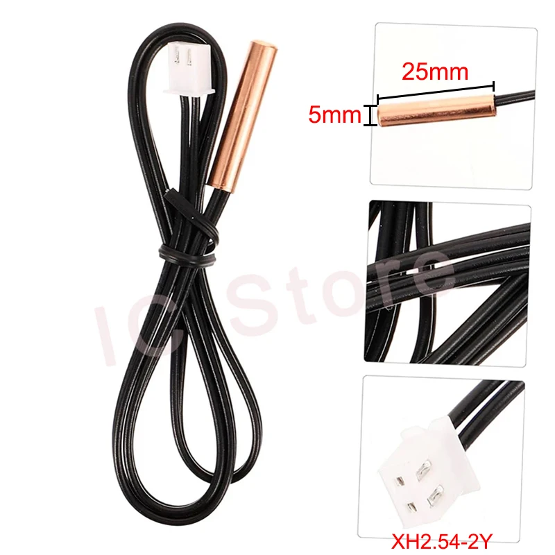 10PCS Universal Air Conditioning Temperature Sensor Rubber Copper Head 5k 10K 15k 20K 25K 50K Solar Electric Water Heater Sensor