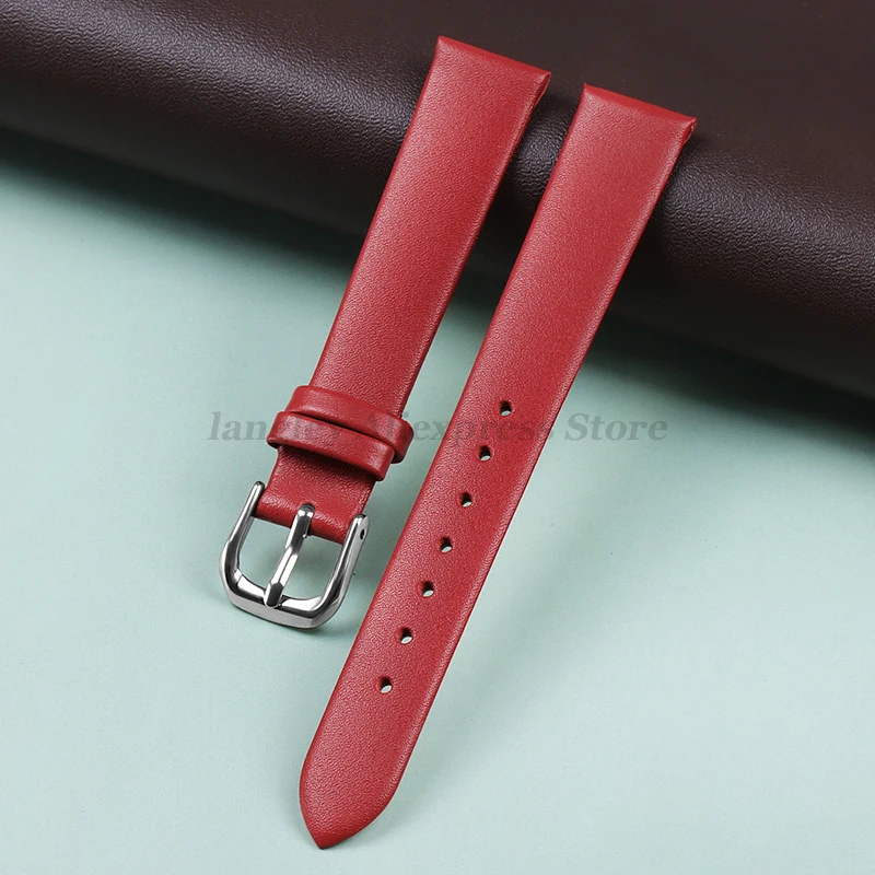 Genuine Leather Watch Bracelet Womens Fashion Watchband Band 6mm 8mm 10mm 12mm 13mm 14mm 15mm 16mm 17mm Small Universal Straps