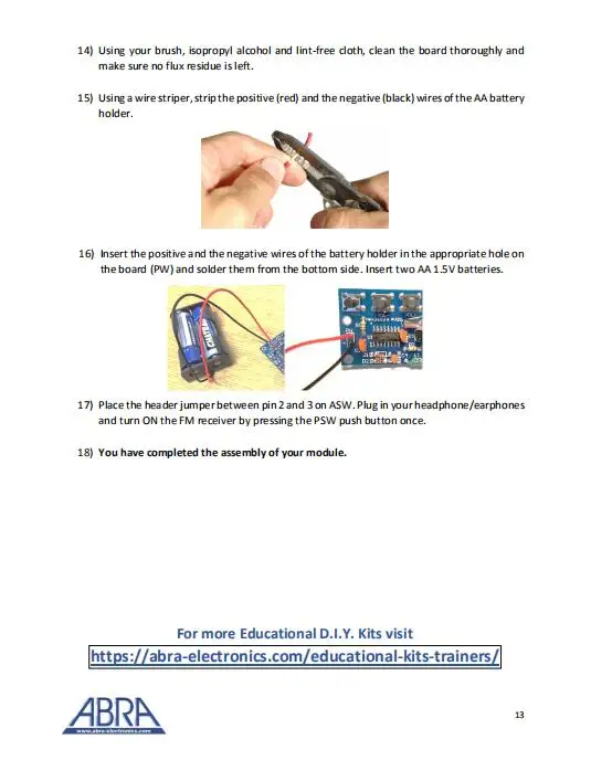 DIY Electronic Kits Wireless Stereo FM Radio Receiver Module PCB 76MHz-108MHz DC 1.8V-3.6V
