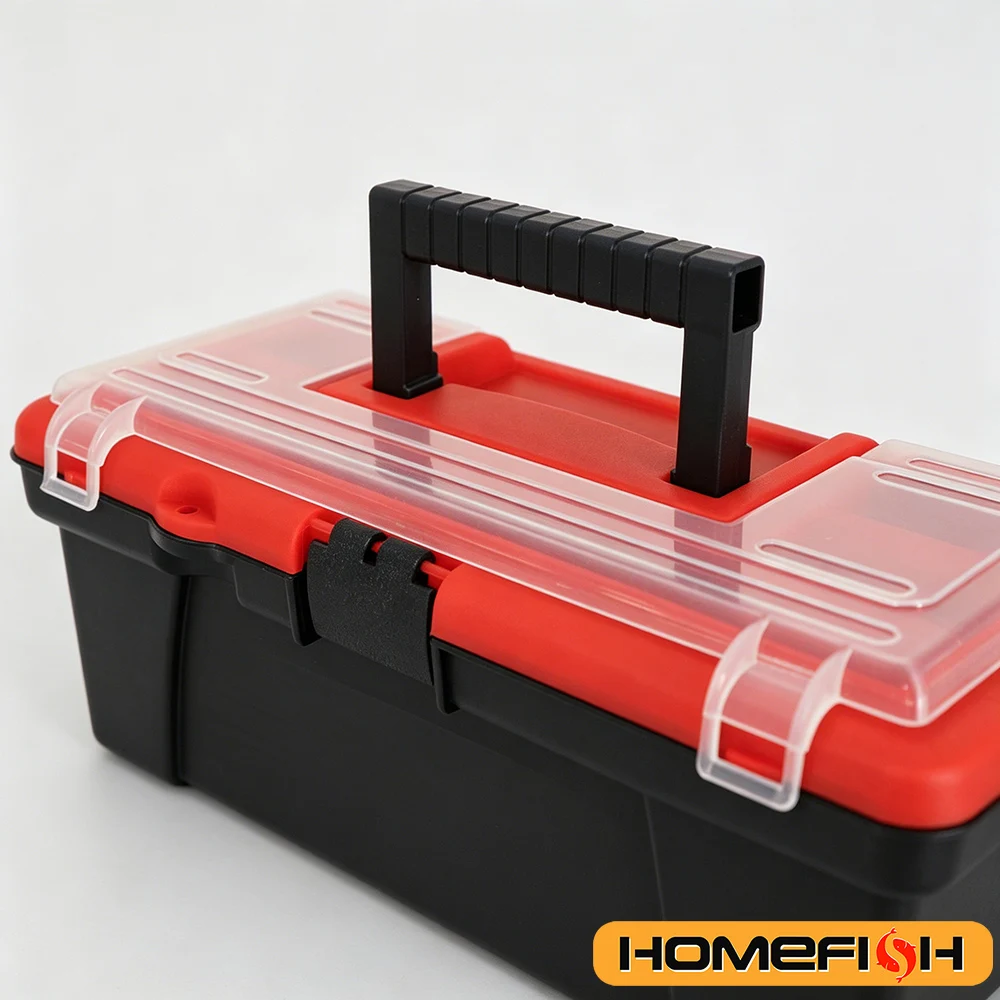 12 Inch Multi-functional ABS Plastic Tool Storage Box with Handle Portable Organizer Case for Home Car Use