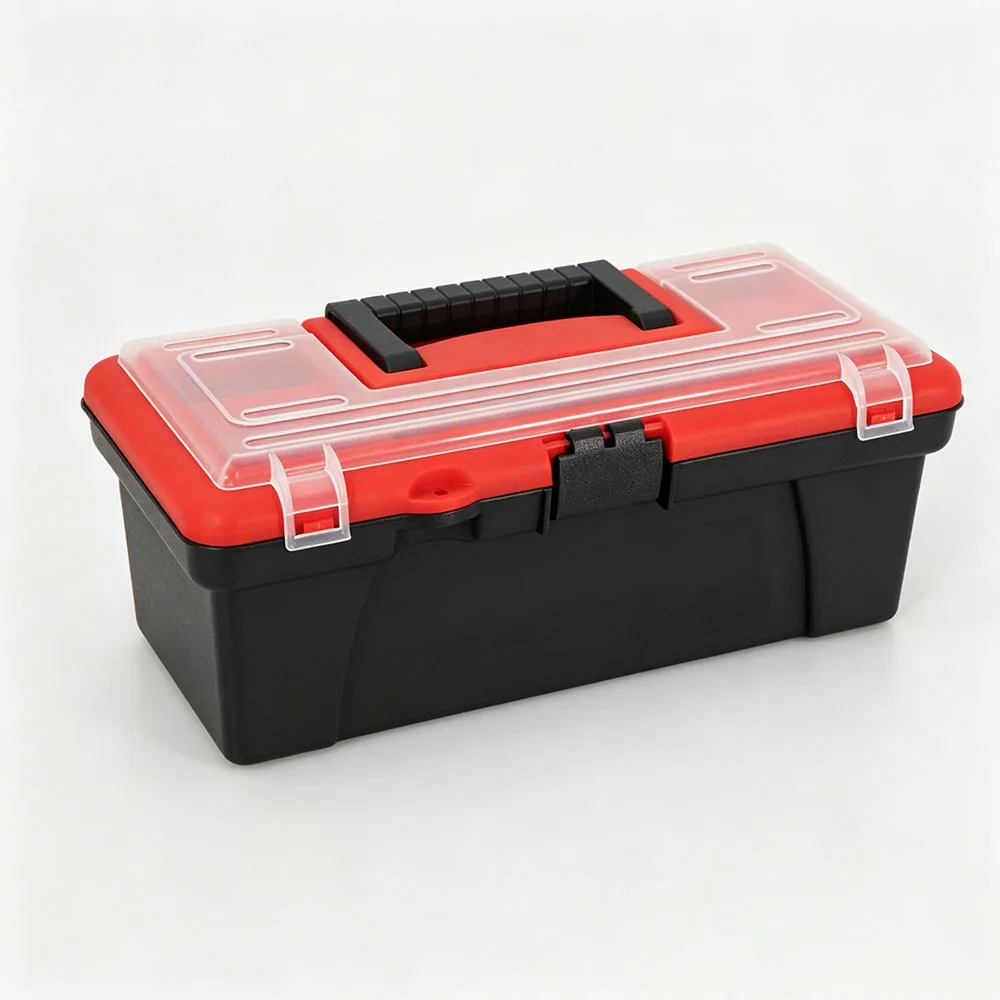 12 Inch Multi-functional ABS Plastic Tool Storage Box with Handle Portable Organizer Case for Home Car Use