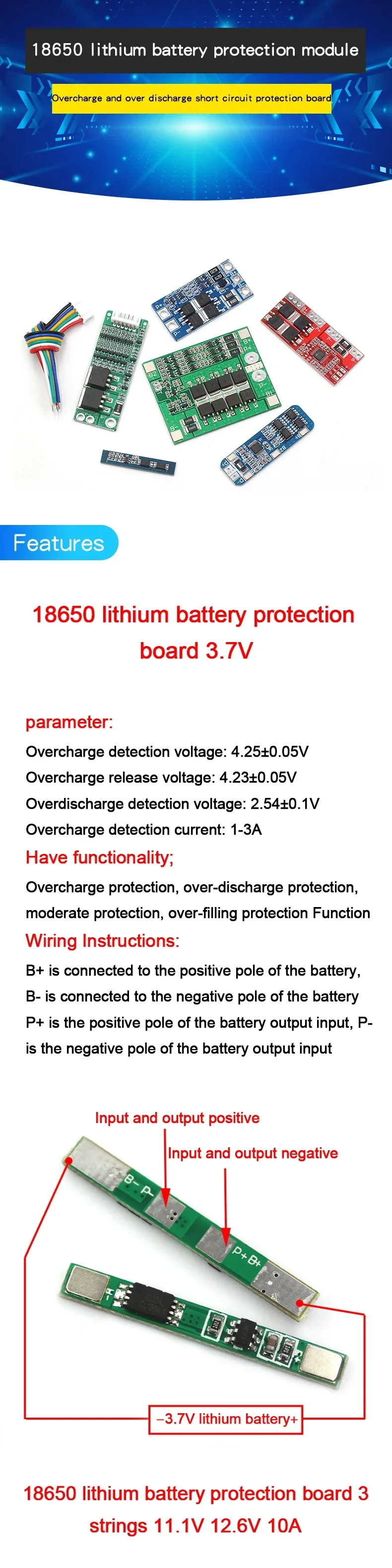 2S 3S 4S 5S Li-ion Lithium Battery 18650 Charger BMS 20A 25A 30A 40A 60A 100A Protection Board with Balance For Drill Motor