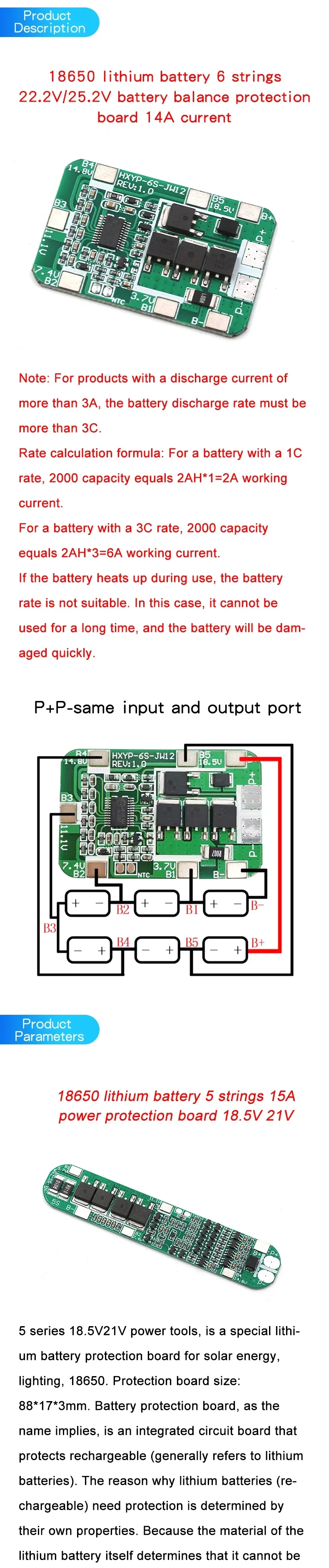 2S 3S 4S 5S Li-ion Lithium Battery 18650 Charger BMS 20A 25A 30A 40A 60A 100A Protection Board with Balance For Drill Motor