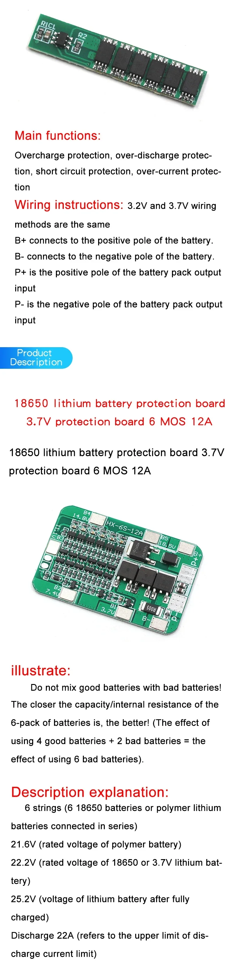 2S 3S 4S 5S Li-ion Lithium Battery 18650 Charger BMS 20A 25A 30A 40A 60A 100A Protection Board with Balance For Drill Motor