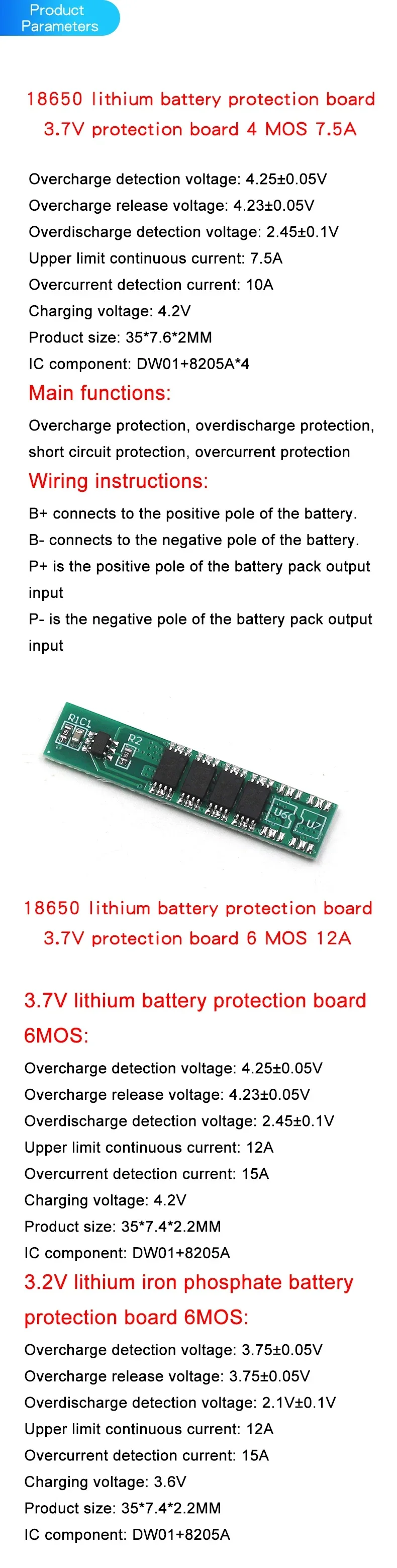 2S 3S 4S 5S Li-ion Lithium Battery 18650 Charger BMS 20A 25A 30A 40A 60A 100A Protection Board with Balance For Drill Motor