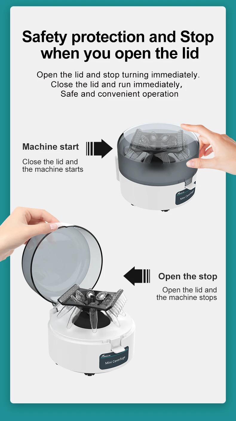 JOANLAB Mini Centrifuge Machine Pcr Plasma Centrifuge Lab Microcentrifuge 4000rpm 7000rpm For 0.2/1.5/2ml Centrifuge Tube