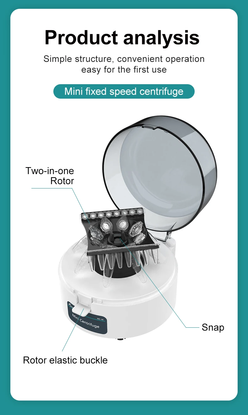 JOANLAB Mini Centrifuge Machine Pcr Plasma Centrifuge Lab Microcentrifuge 4000rpm 7000rpm For 0.2/1.5/2ml Centrifuge Tube