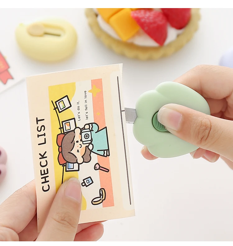 1 PC Cute Cartoon Cat Claw Retractable Paper Cutter Utility Knives Stationery for School Office Home