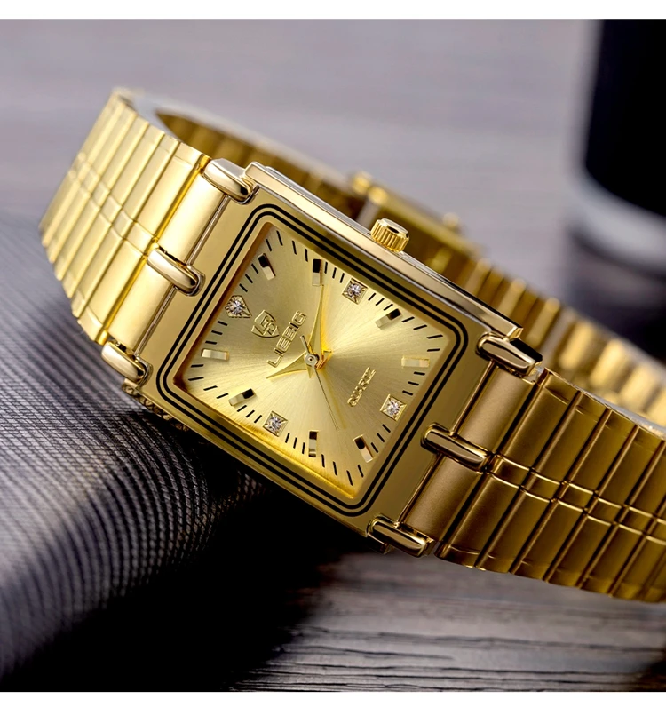 LIEBIG Luxury Gold Steel Bracelet Wristwatches Female Male Clock Golden Quartz Watch For Men Women Watches Relogio Masculino
