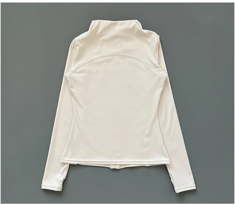 athletic slim fit quick drying zipper running jacket women dryfit outer wear yoga training fitness jacket with thumb hole