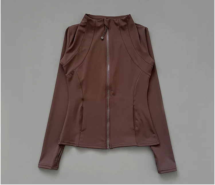 athletic slim fit quick drying zipper running jacket women dryfit outer wear yoga training fitness jacket with thumb hole