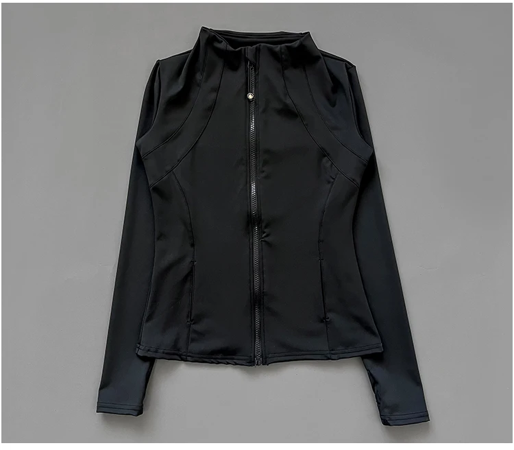 athletic slim fit quick drying zipper running jacket women dryfit outer wear yoga training fitness jacket with thumb hole
