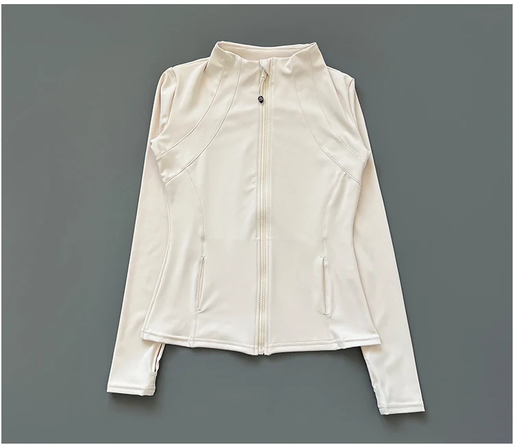 athletic slim fit quick drying zipper running jacket women dryfit outer wear yoga training fitness jacket with thumb hole