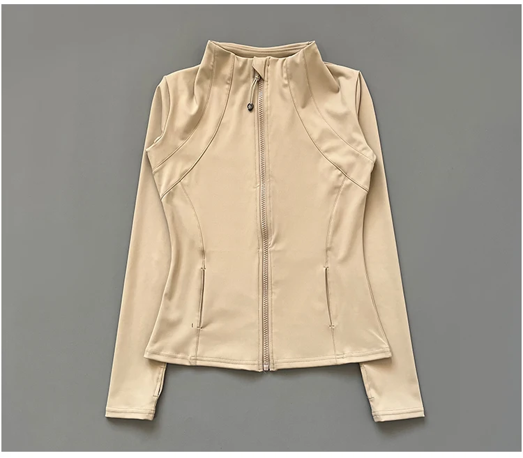 athletic slim fit quick drying zipper running jacket women dryfit outer wear yoga training fitness jacket with thumb hole