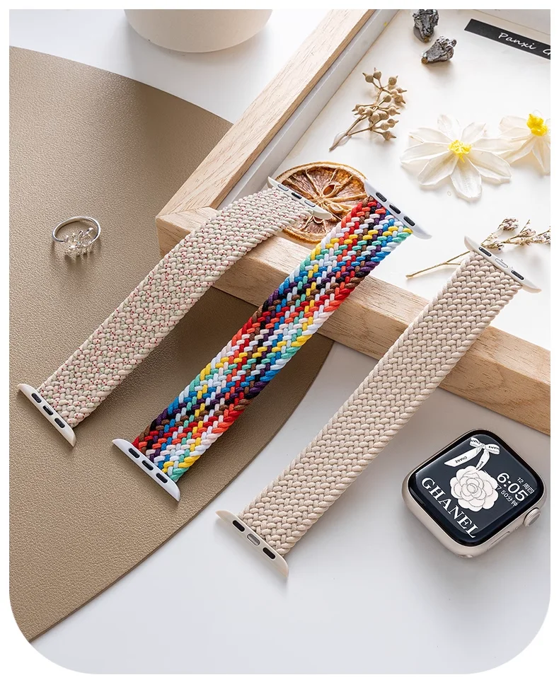 Braided solo loop Strap For apple Watch 10 11 Band 44mm 40mm 45mm 46mm 49mm 41mm correa Bracelet iWatch series SE 8 9 Ultra 2 3