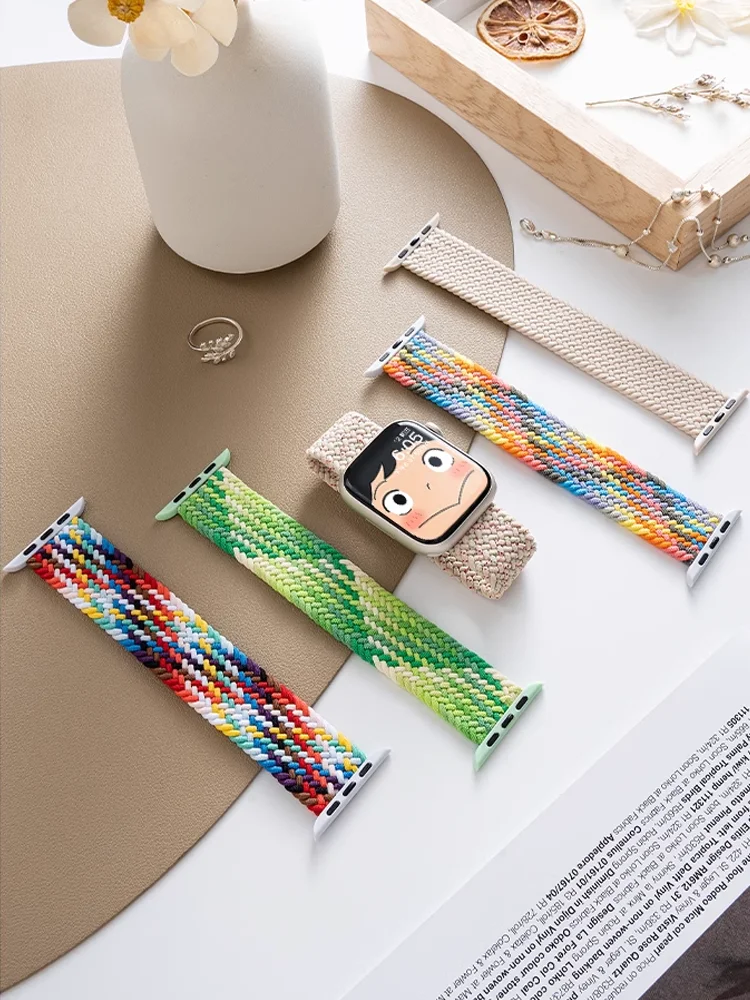 Braided solo loop Strap For apple Watch 10 11 Band 44mm 40mm 45mm 46mm 49mm 41mm correa Bracelet iWatch series SE 8 9 Ultra 2 3