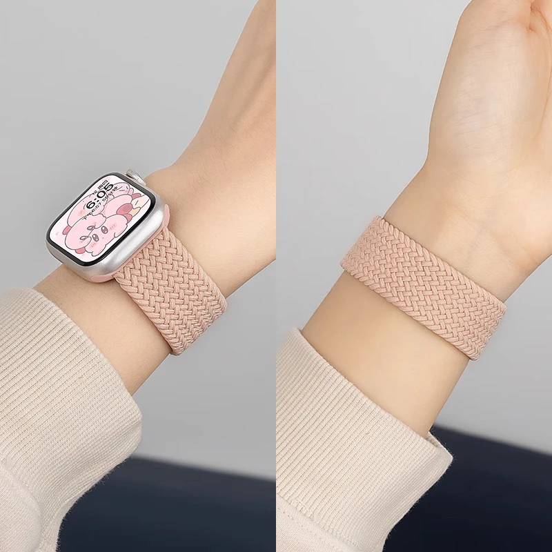 Braided solo loop Strap For apple Watch 10 11 Band 44mm 40mm 45mm 46mm 49mm 41mm correa Bracelet iWatch series SE 8 9 Ultra 2 3