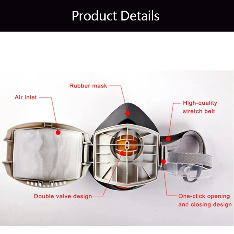Filter Cotton Respirator Half Face Dust-proof Mask Anti Industrial Construction Dust Haze Fog Safety Gas mask