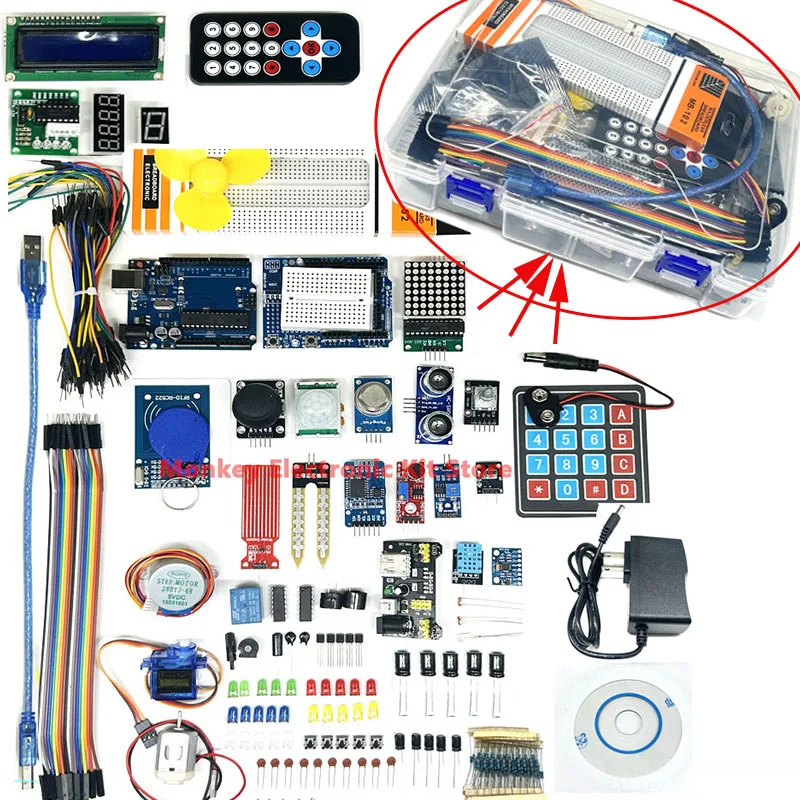 Full Version Starter Learning Kit fo R3 Board Programming Project DIY Electronics Laboratory Smart Beginner Kit for R3 IDE