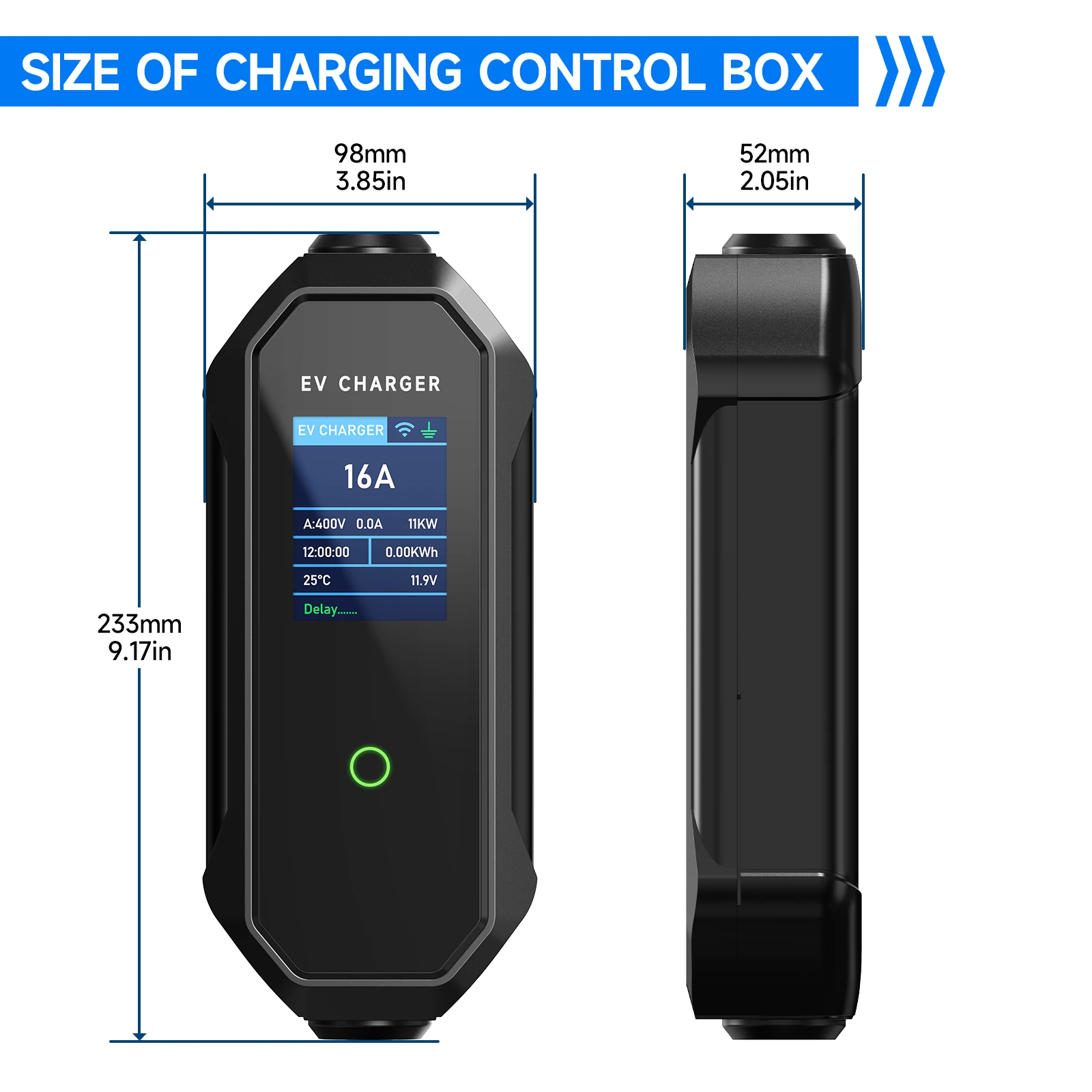 AFEEV Type 2 Portable EV Charger 11KW 16A 3Phase Wallbox IEC62196-2 EVSE Fast Charging Cable CEE Plug WIFI APP Bluetooth Control