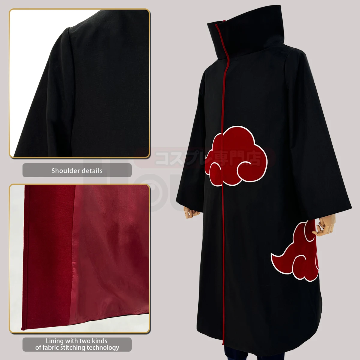 HOLOUN Uchiha Itachi Sasuke Anime Cosplay Costume Embroidery Hawk Team Cloak Pain Konan Sasori Halloween Christmas S-2XL