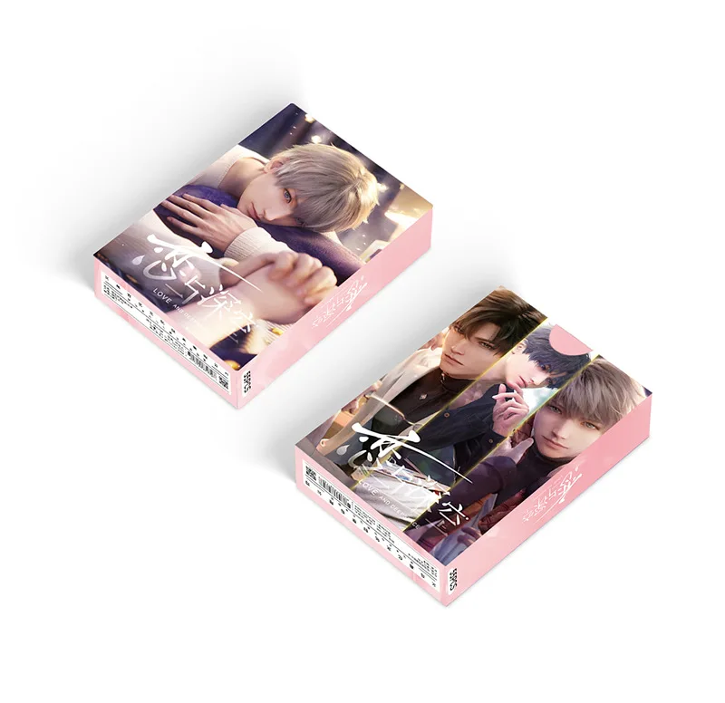 55PCS Love And Deepspace Laser Lomo Card Set Sylus Zayne Xavier Rafayel Game Characters 3 Inches Photo Cards Fans Gift