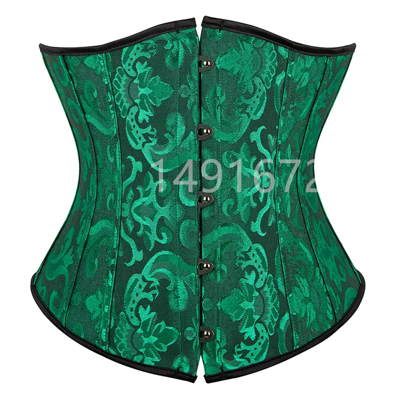 Sapubonva Black Corset Underbust Top Plus Size Satin Waist Cincher Sexy Gothic Workout Corsets Lingerie Korsett Women White Red