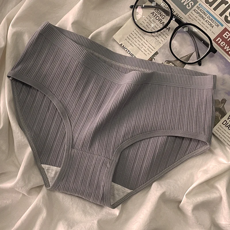 3PCS/Set Sports Style Cotton Women's Panties Girls' Underwear Breathable Mid Waist Shorts Sexy Lingerie Plus Size Solid Briefs