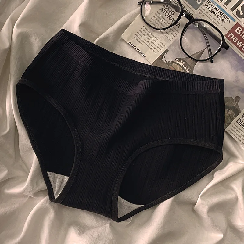 3PCS/Set Sports Style Cotton Women's Panties Girls' Underwear Breathable Mid Waist Shorts Sexy Lingerie Plus Size Solid Briefs