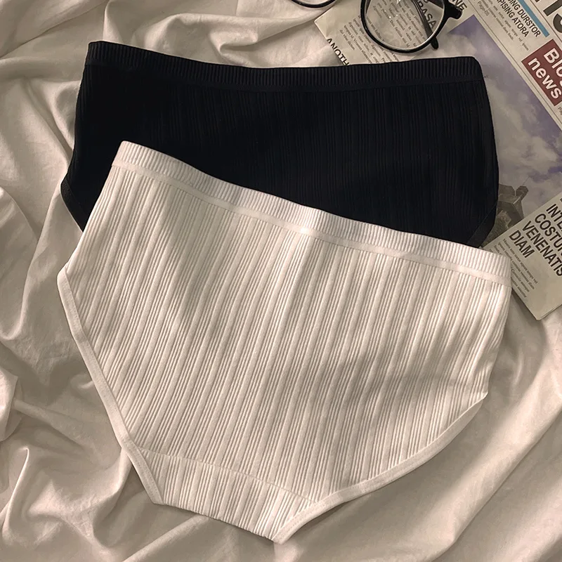 3PCS/Set Sports Style Cotton Women's Panties Girls' Underwear Breathable Mid Waist Shorts Sexy Lingerie Plus Size Solid Briefs