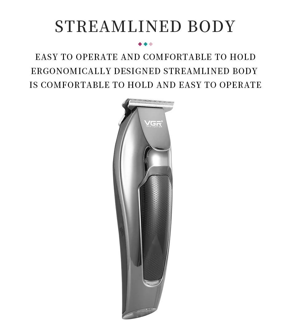 VGR Hair Trimmer Professional Hair Clipper LED Display Hair Cutting Machine for Men Rechargeable Mini Men's Hair Trimmer V-070