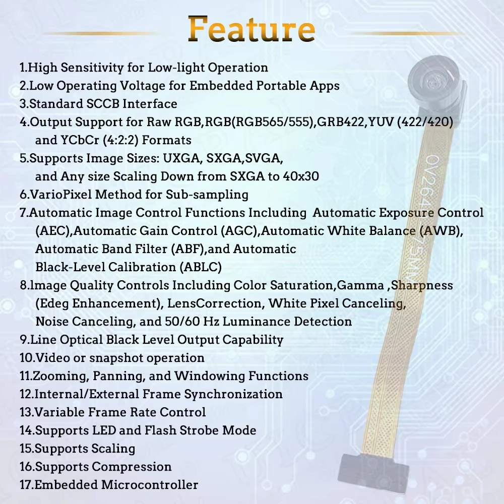 New OV2640 Camera Module for ESP32 CAM 2.4G Wifi Module 200 222 30 45 120 160 Degrees 850nm Night Vision DVP 24PIN Night Vision