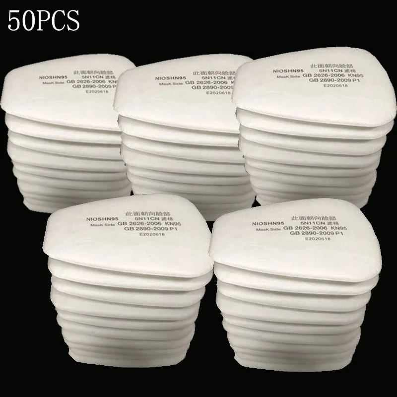Wholesale Dust-proof 5N11 Cotton Filters 501 For 3M 6001 6002 6004 6200 7502 6800 Chemical Respirator Gas Mask Protection