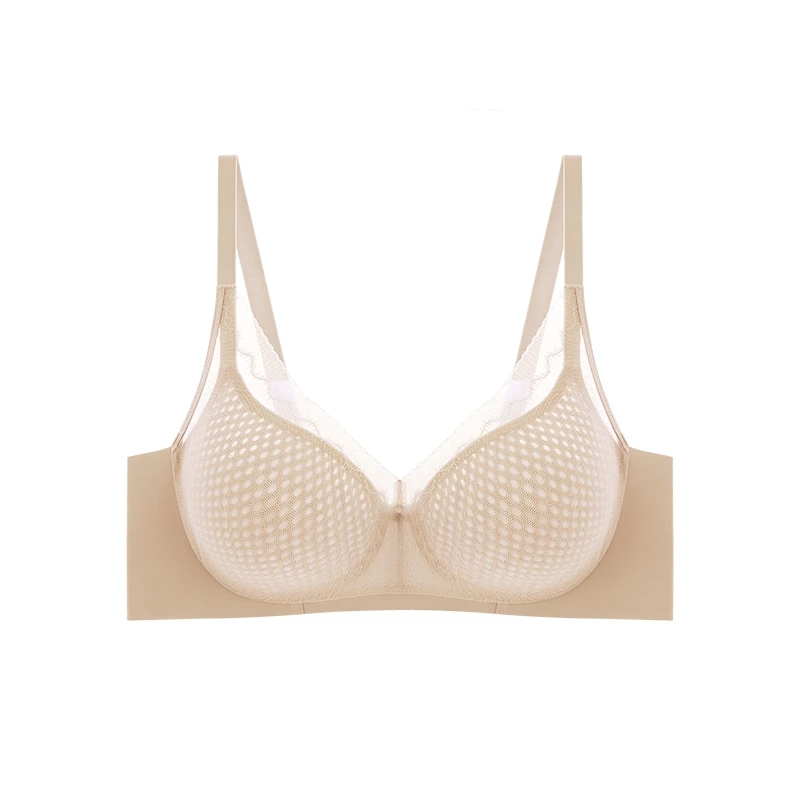 Big Chest Appears Small Bra for Women Lightweight Breathable Seamless Soft Support Breast Collection Anti Sagging Bra OWD6105