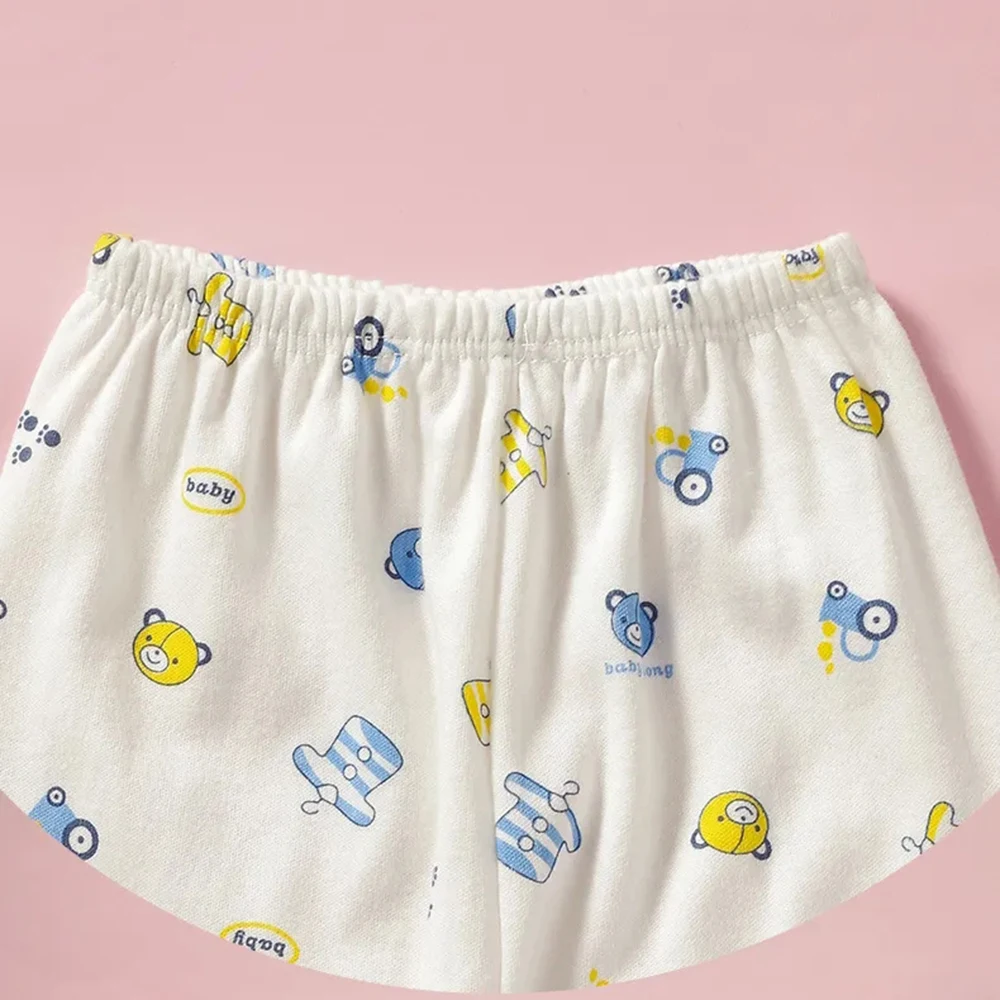 0-3 Month Baby Clothes Newborn Cartoon Home Underwear Cotton Button Baby Clothes Girls Boys Long Sleeve Top + Long Pants