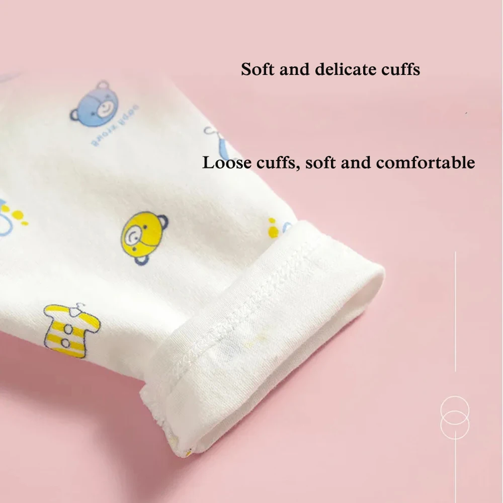 0-3 Month Baby Clothes Newborn Cartoon Home Underwear Cotton Button Baby Clothes Girls Boys Long Sleeve Top + Long Pants