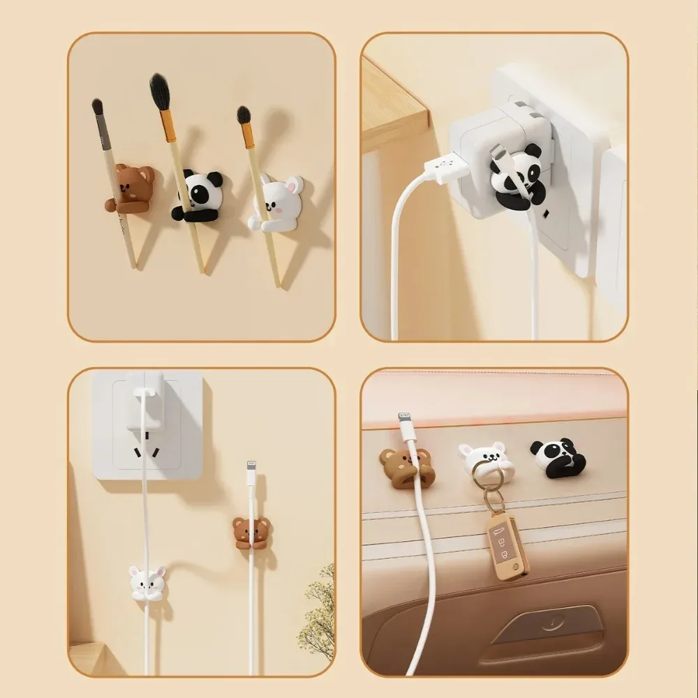 Desktop Cable Organizer Holder Winder Clips Desk Self-Adhesive Mobile Phone Data Cable Management Wire Cord Holder