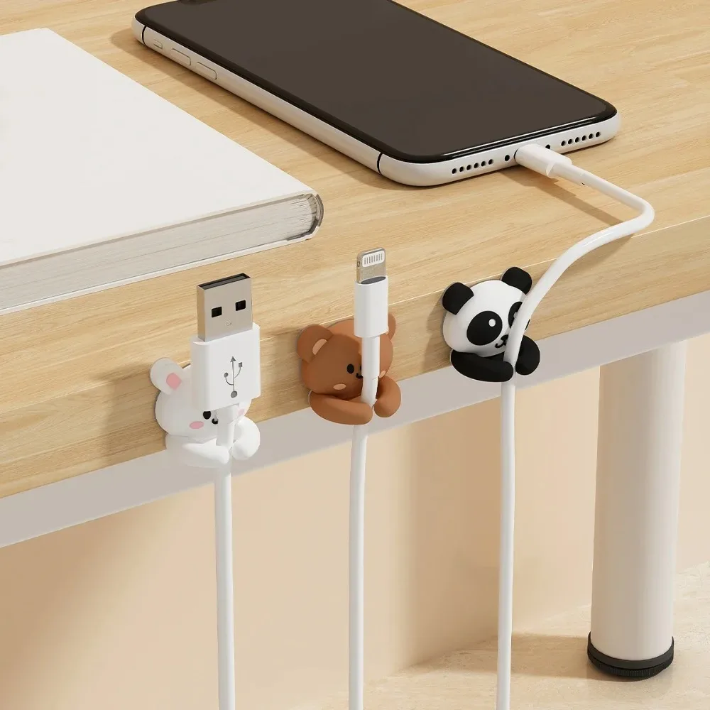 Desktop Cable Organizer Holder Winder Clips Desk Self-Adhesive Mobile Phone Data Cable Management Wire Cord Holder