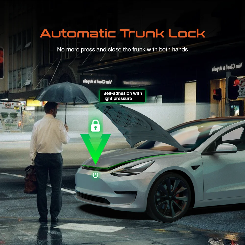 For Tesla Model 3 Y S X Highland 2025 Electric Suction Front Trunk Closer Power Frunk Electric Soft Closing Automatic Lock
