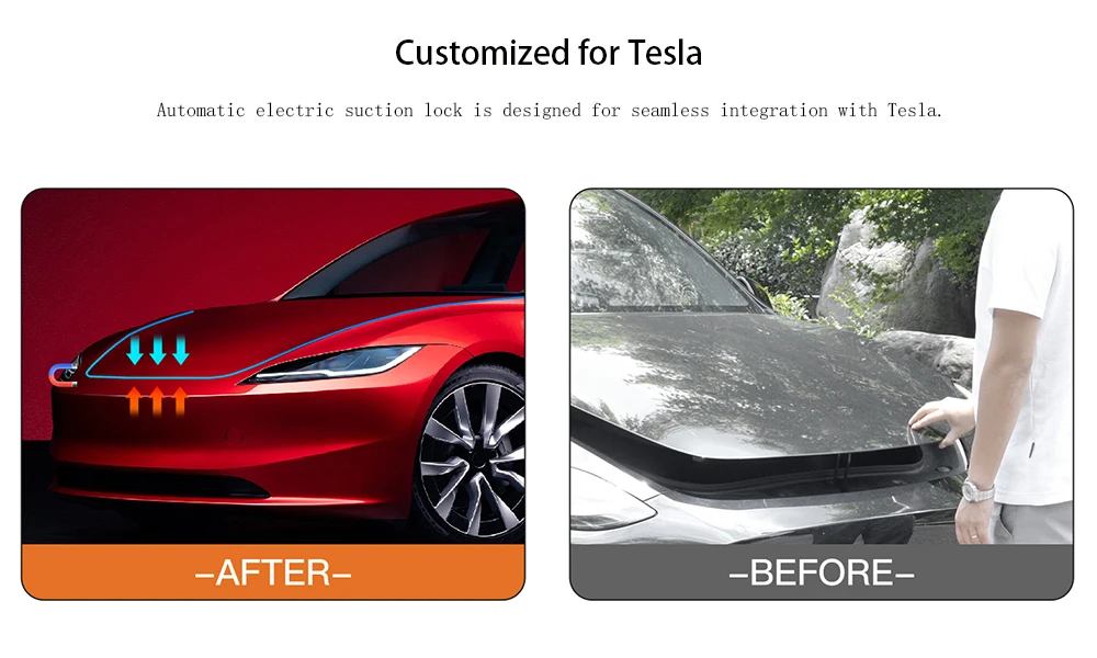 For Tesla Model 3 Y S X Highland 2025 Electric Suction Front Trunk Closer Power Frunk Electric Soft Closing Automatic Lock