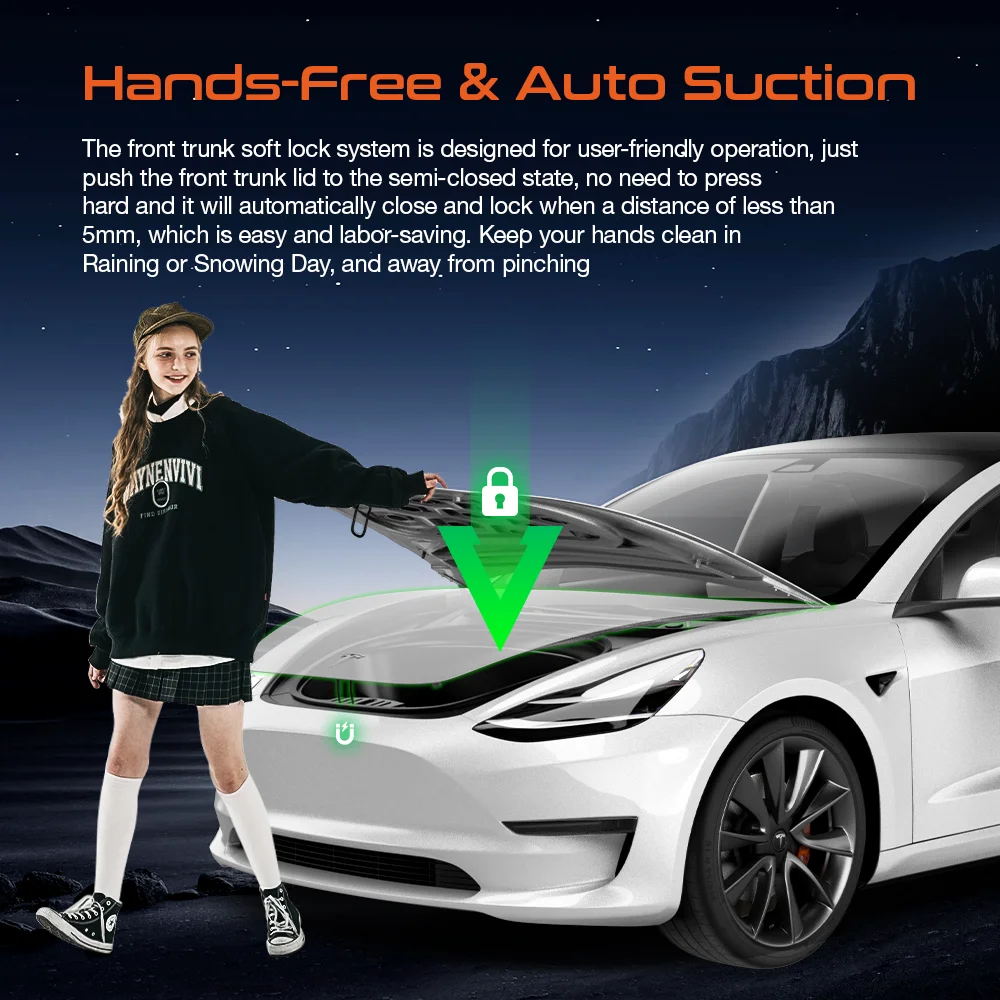 For Tesla Model 3 Y S X Highland 2025 Electric Suction Front Trunk Closer Power Frunk Electric Soft Closing Automatic Lock