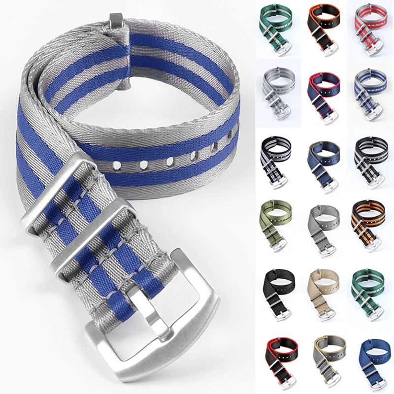 Premium-grade Nylon Strap 18mm 20mm 22mm Braided Canvas Watch Band Men Women Soft Sport Military Bracelet Accessories