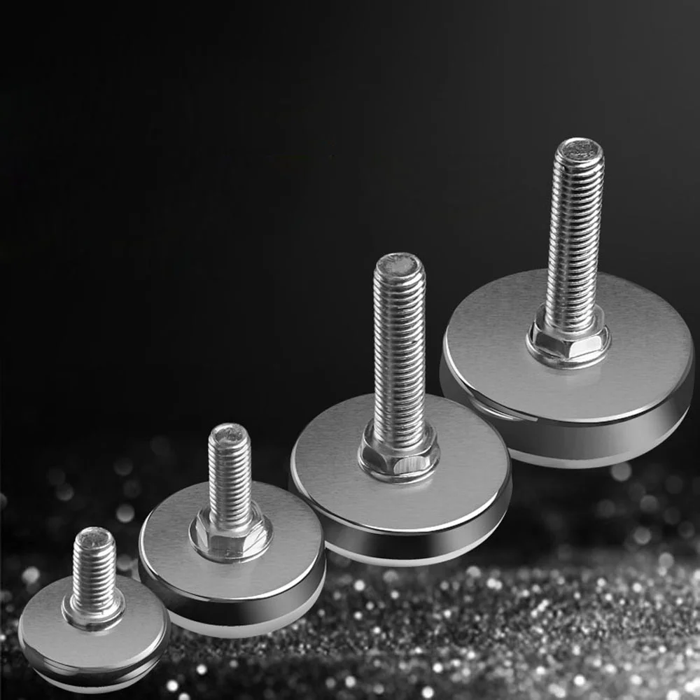 Leveling Foot Base, M6, M8, M10, Screw Height Adjustable, Dia 30mm, 35mm, 43mm, 50mm, 2 Pcs, 4 Pcs, 8 Pcs