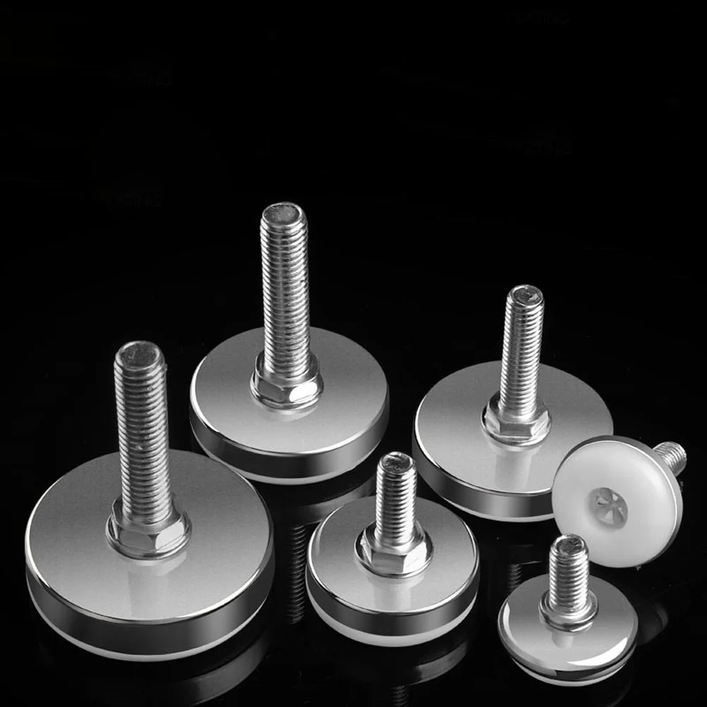 Leveling Foot Base, M6, M8, M10, Screw Height Adjustable, Dia 30mm, 35mm, 43mm, 50mm, 2 Pcs, 4 Pcs, 8 Pcs