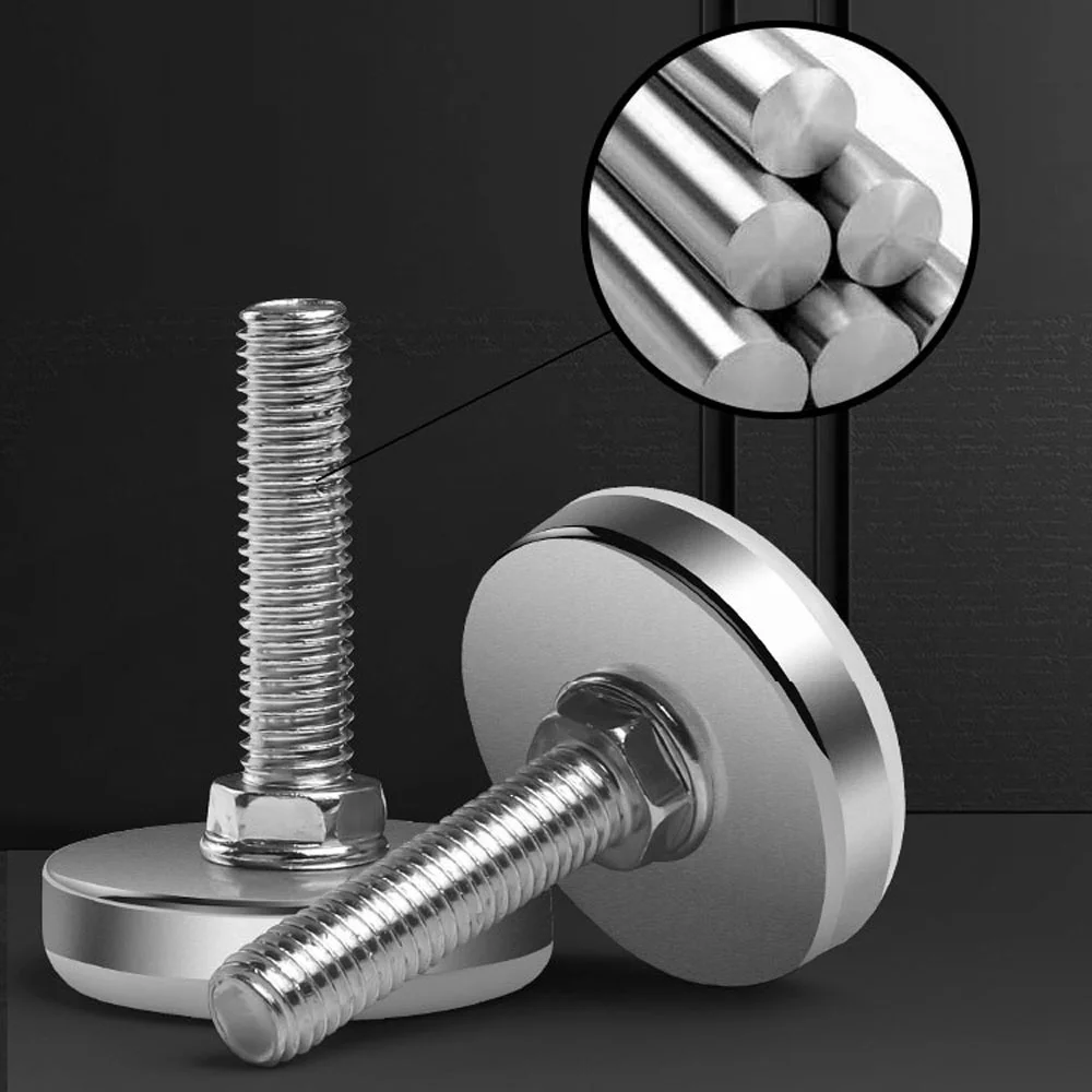 Leveling Foot Base, M6, M8, M10, Screw Height Adjustable, Dia 30mm, 35mm, 43mm, 50mm, 2 Pcs, 4 Pcs, 8 Pcs
